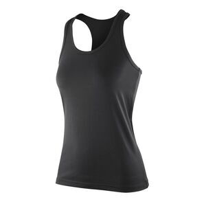 Spiro Womens/Ladies Impact Softex Sleeveless Fitness Tank Top / Black